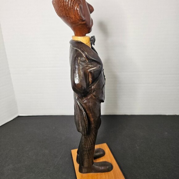 Rare Romer Mid-Century Hand Carved Wood Statue of Unnamed Man - Picture 7 of 9